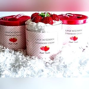 Strawberry Cream Scented Candles Set of 3